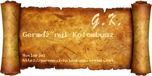 Germányi Kolombusz névjegykártya
